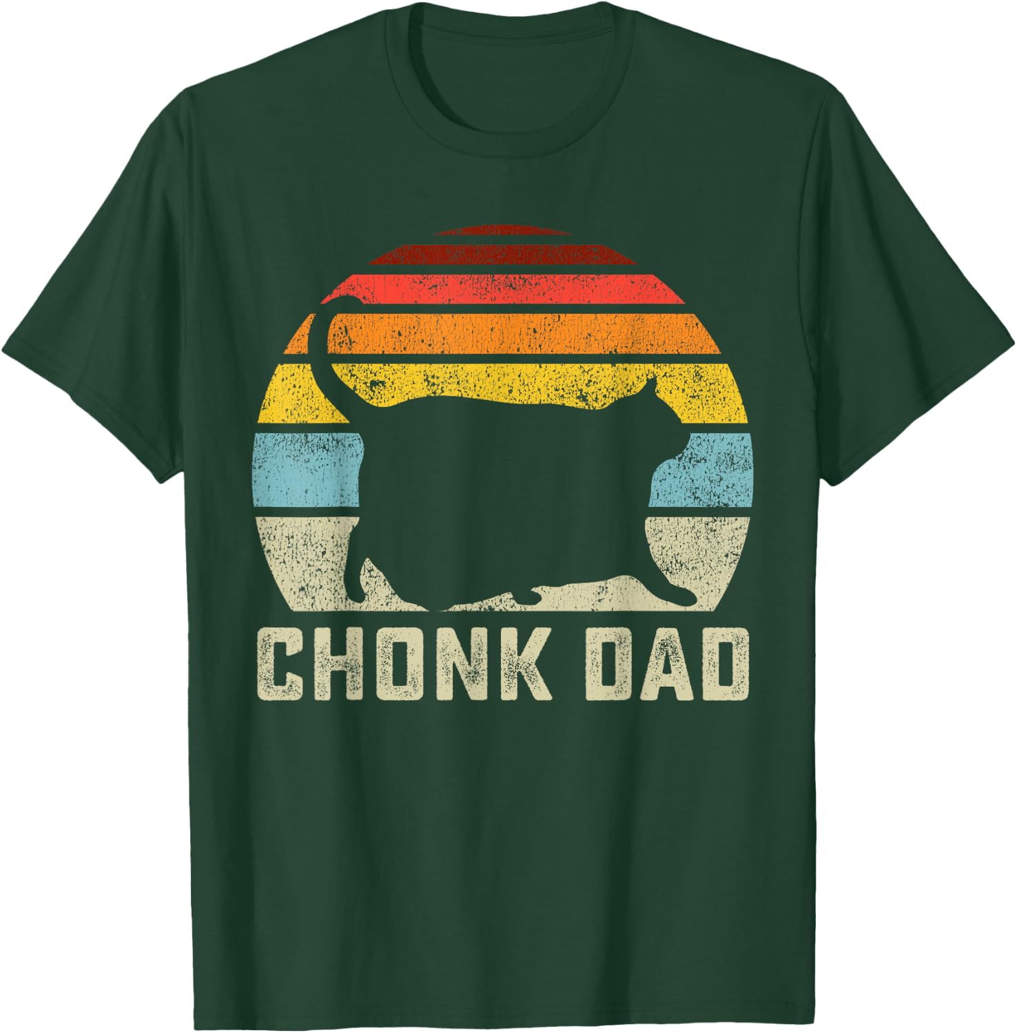 Chonk Cat Dad Scale Meme Funny Retro Style Daddy Cats Memes T-Shirt - T-Shirt | Forest