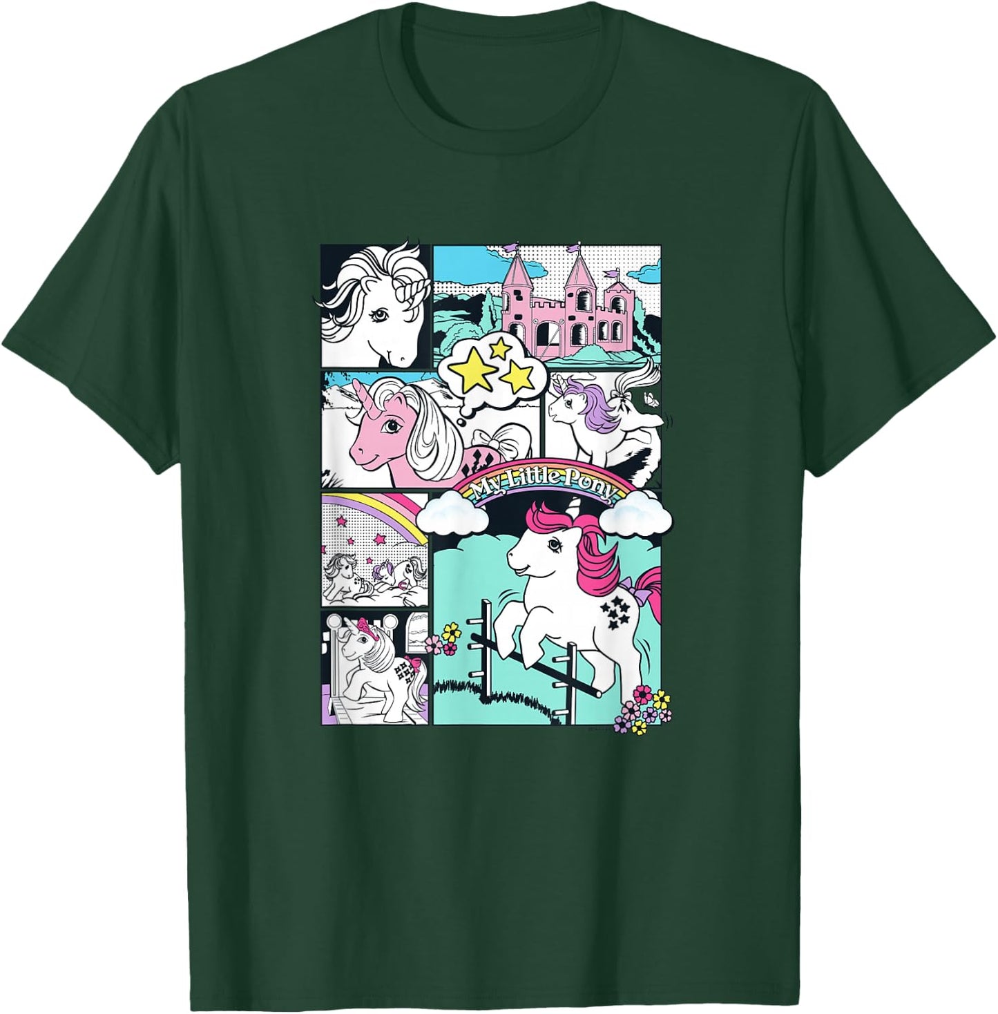 My Little Pony Classic Vintage Rainbow Castle Comic Book T-Shirt - T-Shirt | Forest