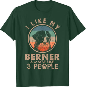 I Like My Berner And Maybe Like 3 People Dog Lover Christmas Women Kids T-Shirt - T-Shirt | Forest