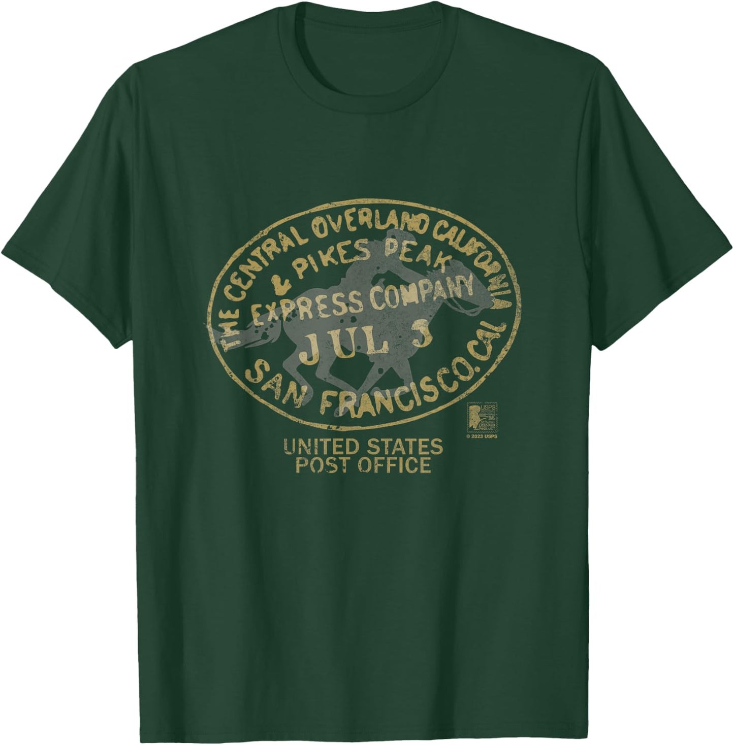 USPS Pony Express Stamp T-Shirt - T-Shirt | Forest