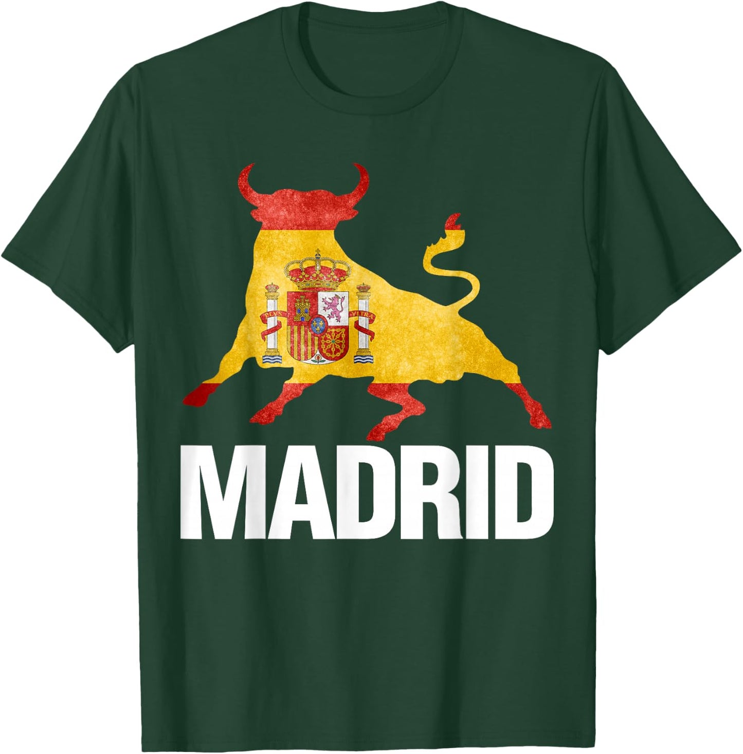 Madrid Spain Flag Bull Fight T-Shirt - T-Shirt | Forest