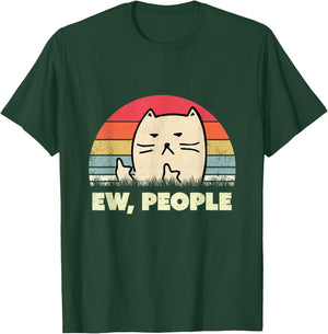 Ew, People Cat Shirt Vintage Funny Cat Lover Gift, Black Cat T-Shirt - T-Shirt | Forest