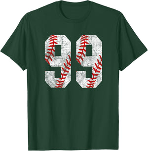 Vintage Baseball Mom #99 Jersey Baseball Favorite Player T-Shirt - T-Shirt | Forest