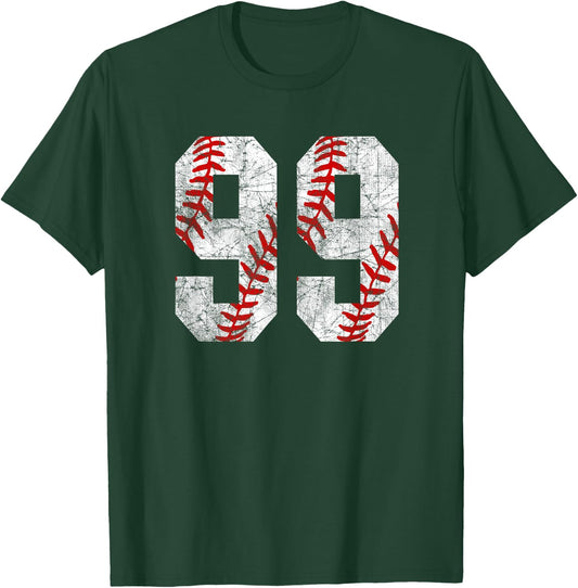 Vintage Baseball Mom #99 Jersey Baseball Favorite Player T-Shirt - T-Shirt | Forest