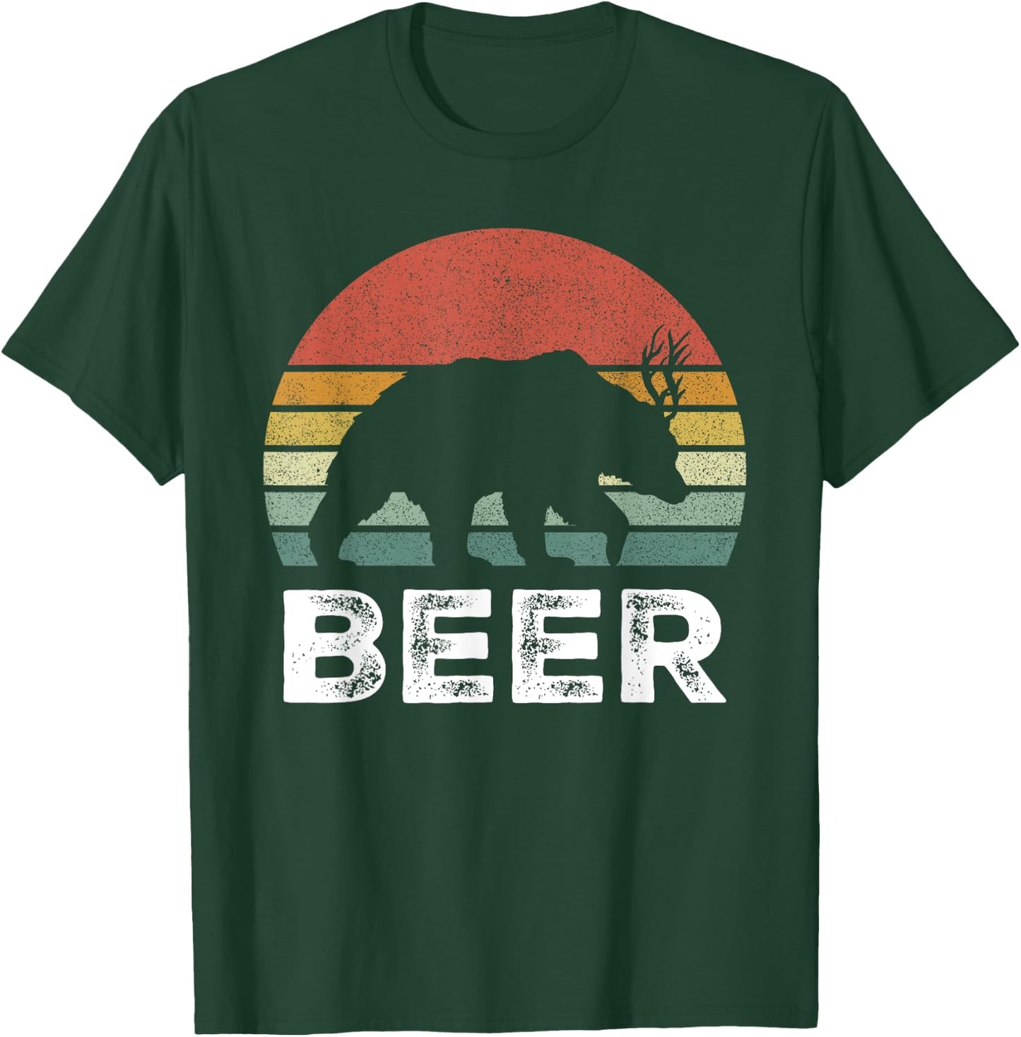 Retro Bear Deer Shirt Animal Lover Gifts Funny Beer Vintage T-Shirt - T-Shirt | Forest