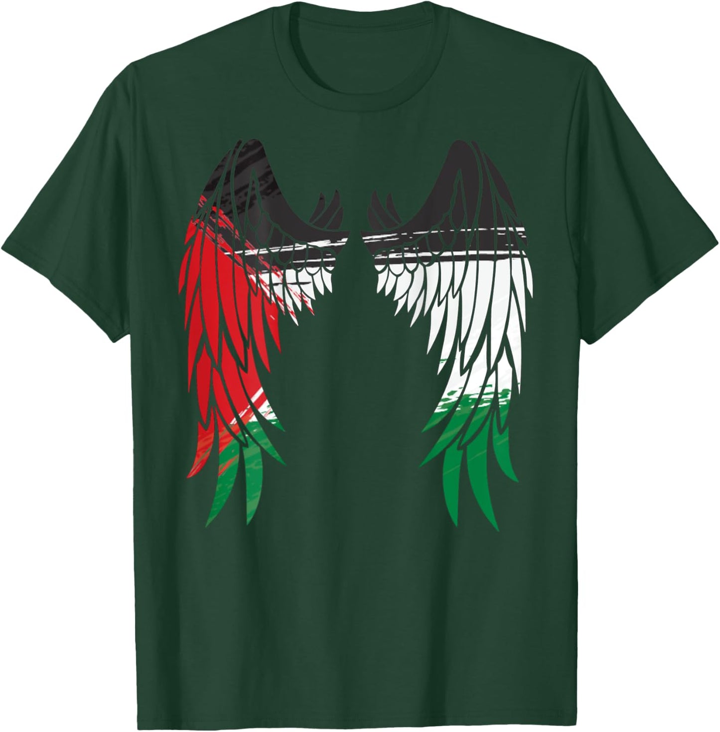 Palestine Flag Dad On Back Side Palestinian Angel Kids Wings T-Shirt - T-Shirt | Forest