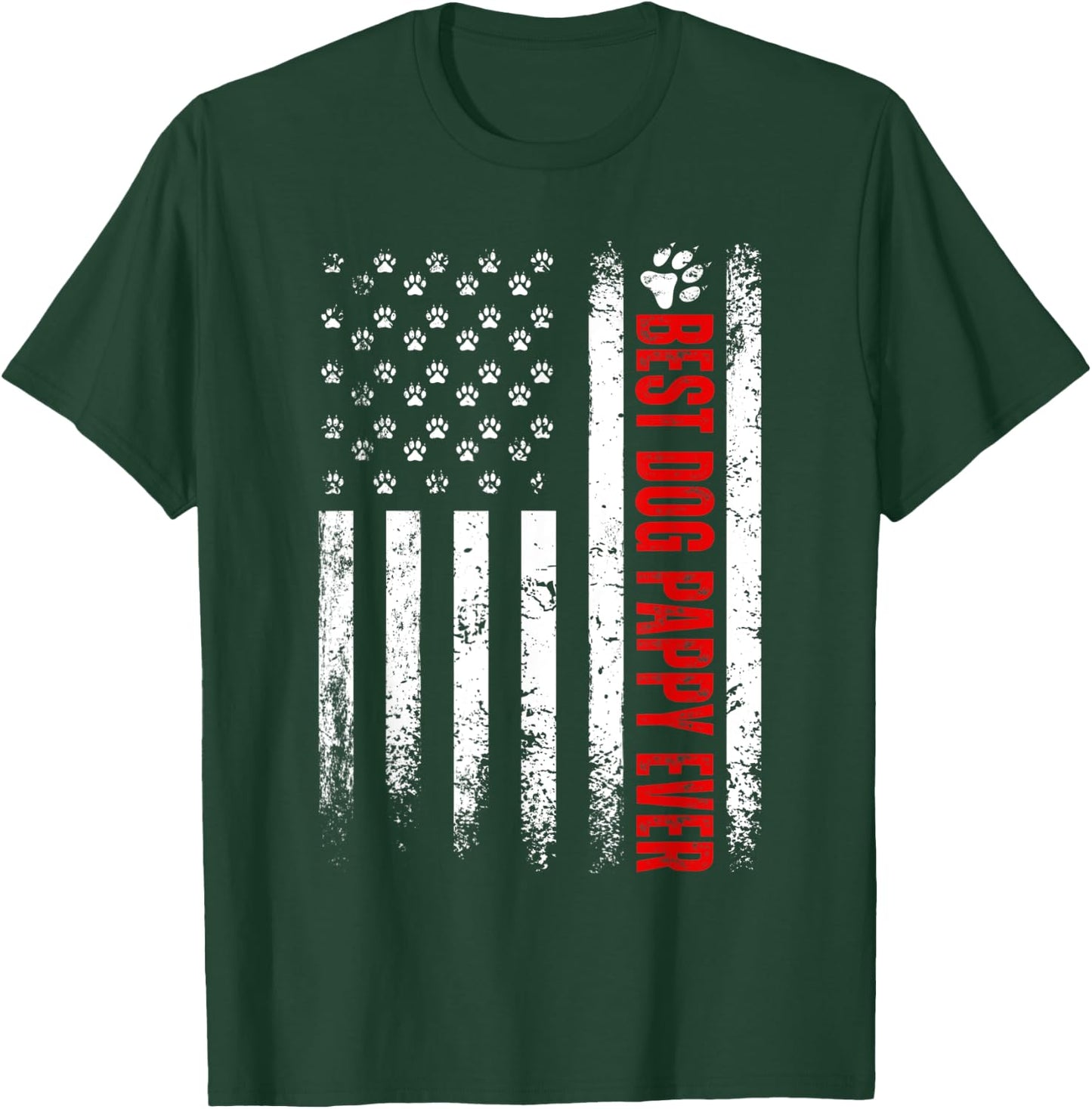 Best Dog Pappy Ever American Flag Family Father's Day T-Shirt - T-Shirt | Forest