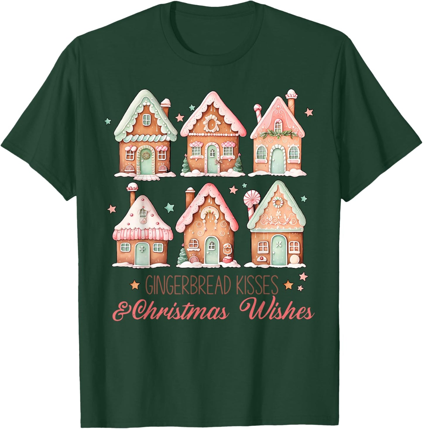 Gingerbread Kisses and Christmas Wishes Matching Family T-Shirt - T-Shirt | Forest