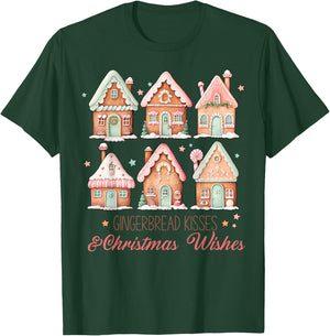 Gingerbread Kisses and Christmas Wishes Matching Family T-Shirt - T-Shirt | Forest