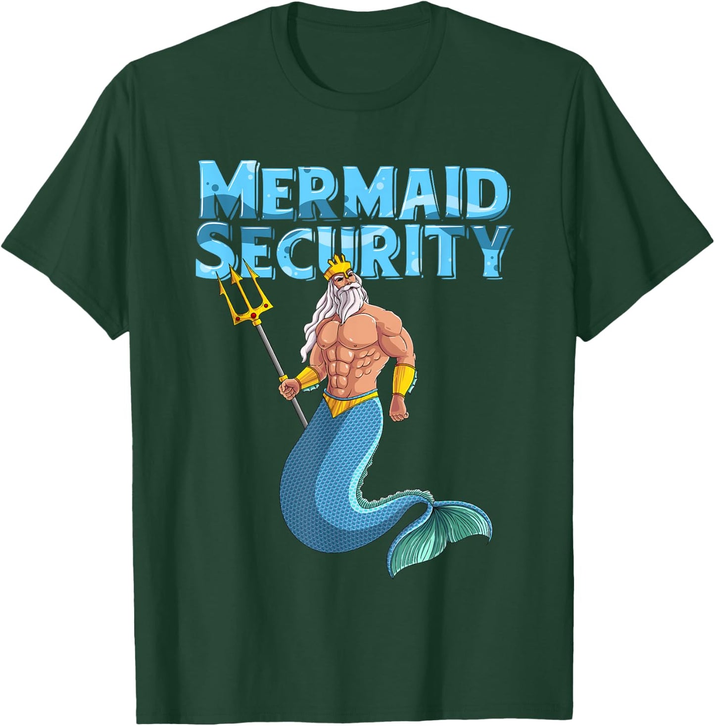 Cool Mermaid Security | Funny Merman Siren Protector Gift T-Shirt - T-Shirt | Forest