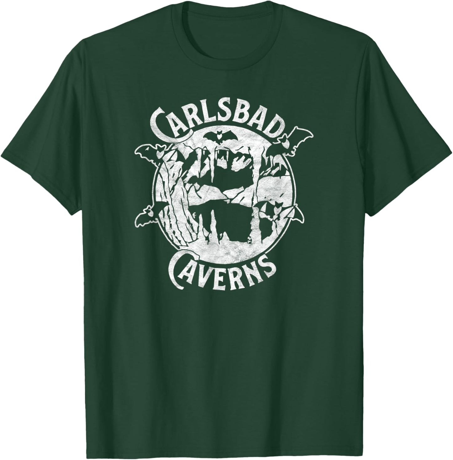 Carlsbad Caverns National Park Retro Cave & Bat Design T-Shirt - T-Shirt | Forest