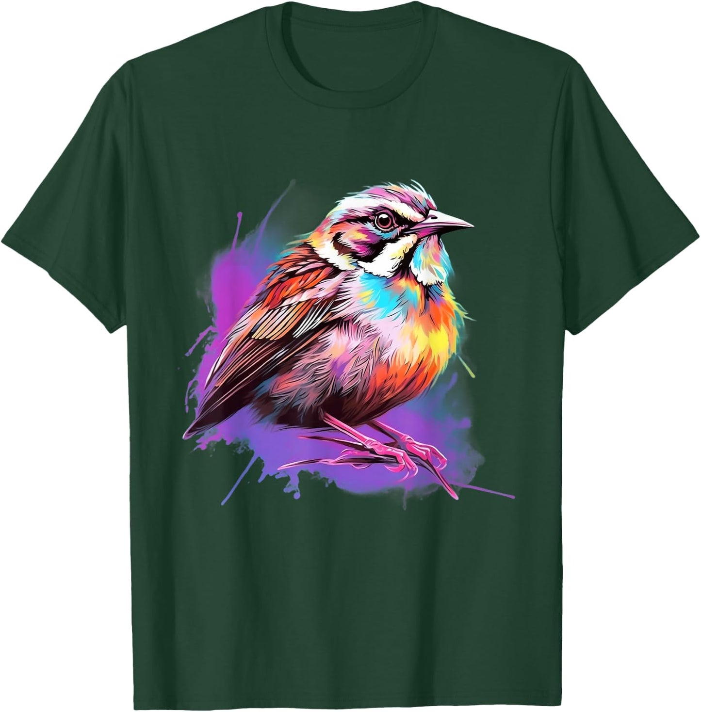 Vaporwave Aesthetic White Throated Sparrow T-Shirt - T-Shirt | Forest