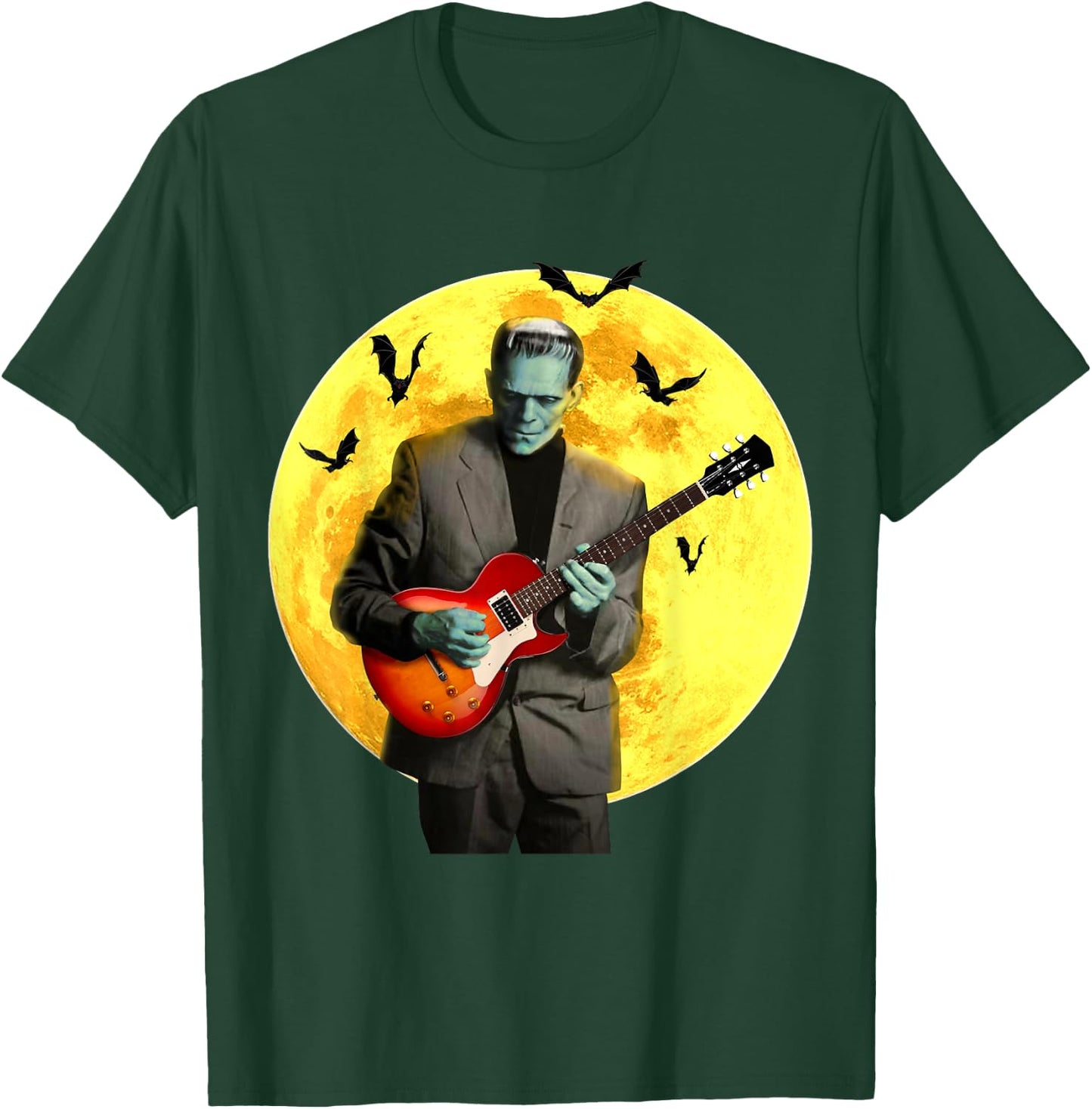 Frankenguitar Frankenstein Plays Electric Guitar Halloween Small T-Shirt - T-Shirt | Forest