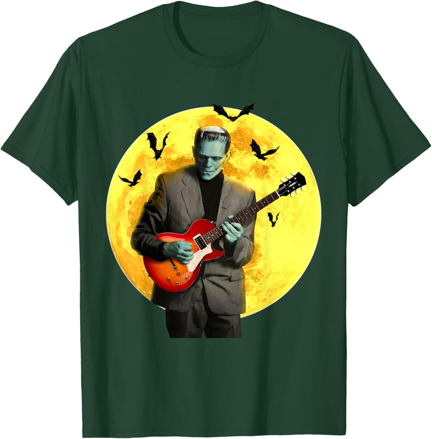 Frankenguitar Frankenstein Plays Electric Guitar Halloween Small T-Shirt - T-Shirt | Forest