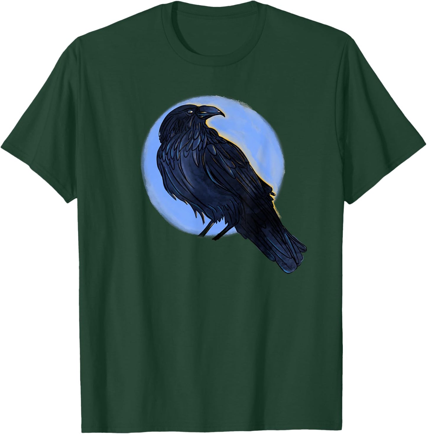 Cool Black Bird Drawing of a Raven, Crow or Black Bird T-Shirt - T-Shirt | Forest