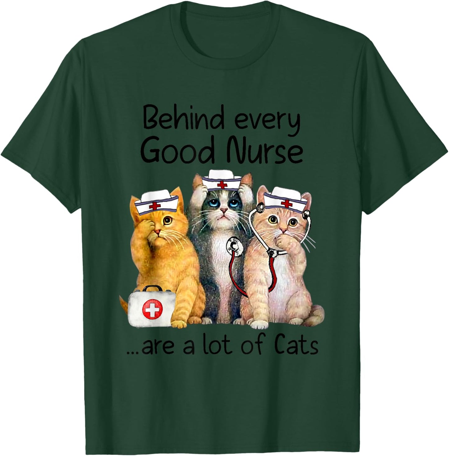 Gift Nurses Nursing Who Love Cats Apparel T-Shirt - T-Shirt | Forest