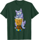 Funny Cat Playing Djembe Gift | Cute Kitten Musician Fan T-Shirt - T-Shirt | Forest