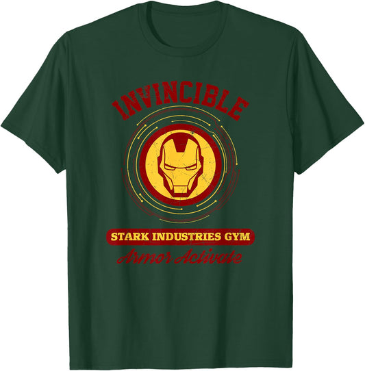 Marvel Iron Man Invincible Stark Industries Gym T-Shirt - T-Shirt | Forest