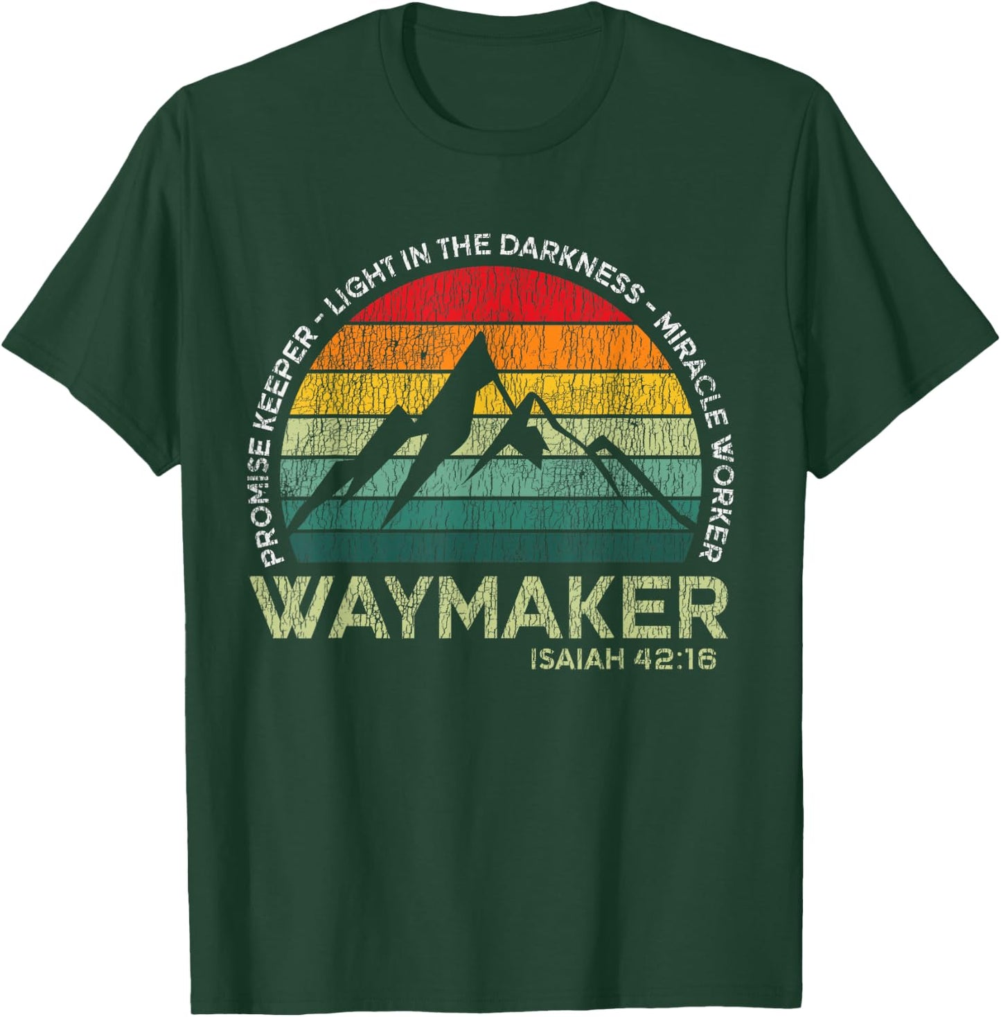 Vintage Waymaker Promise Keeper Miracle Worker Christian T-Shirt - T-Shirt | Forest