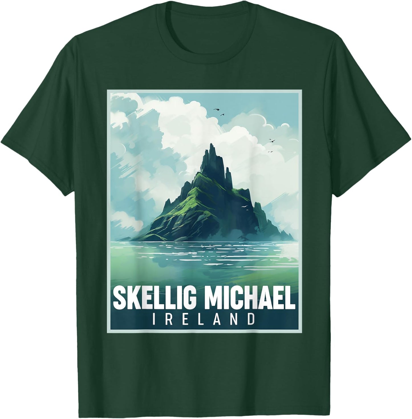 Skellig Michael Ireland St Patrick's Day Wild Atlantic Way T-Shirt - T-Shirt | Forest