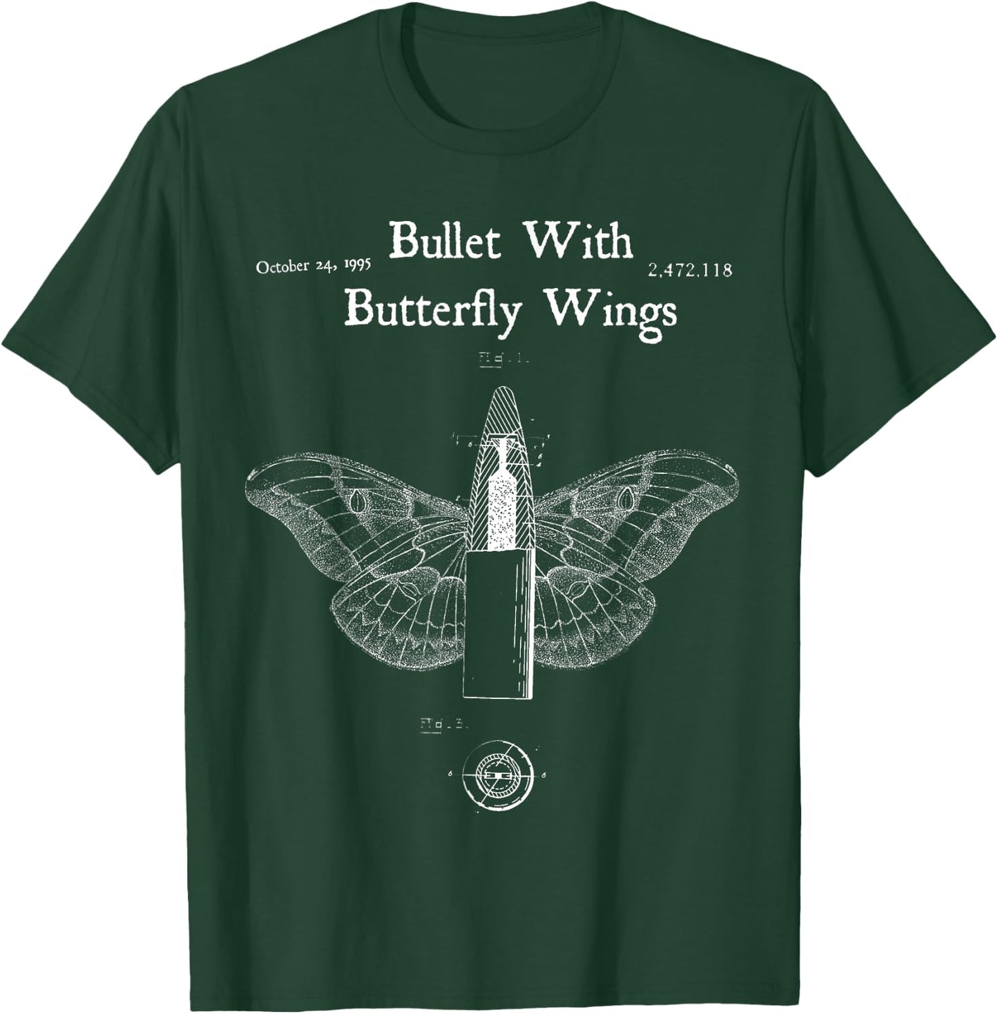 Bullet Butterfly Wings Alternative 90s Rock Music T-Shirt - T-Shirt | Forest