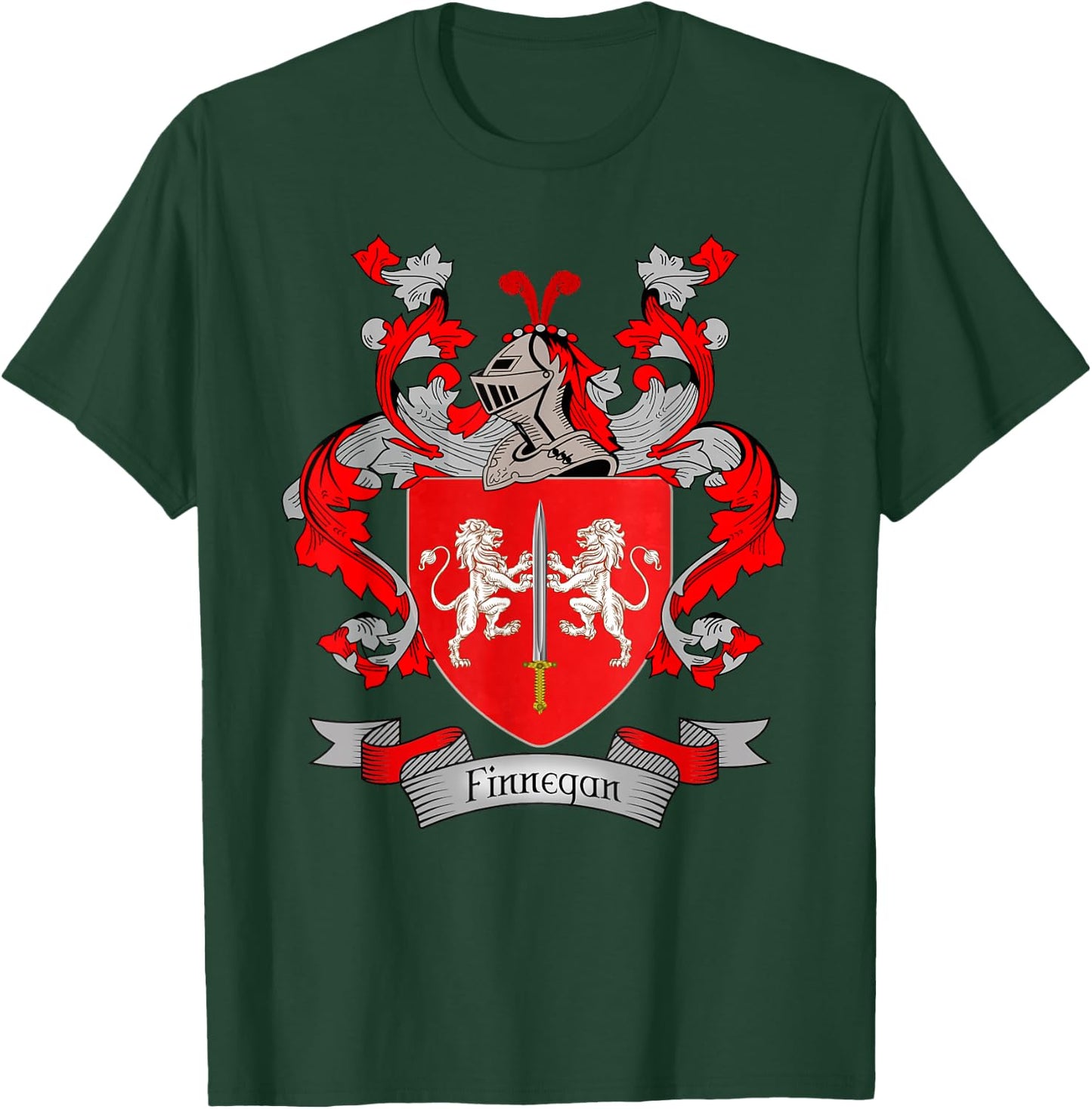 Finnegan Coat of Arms | Finnegan Surname Family Crest T-Shirt - T-Shirt | Forest