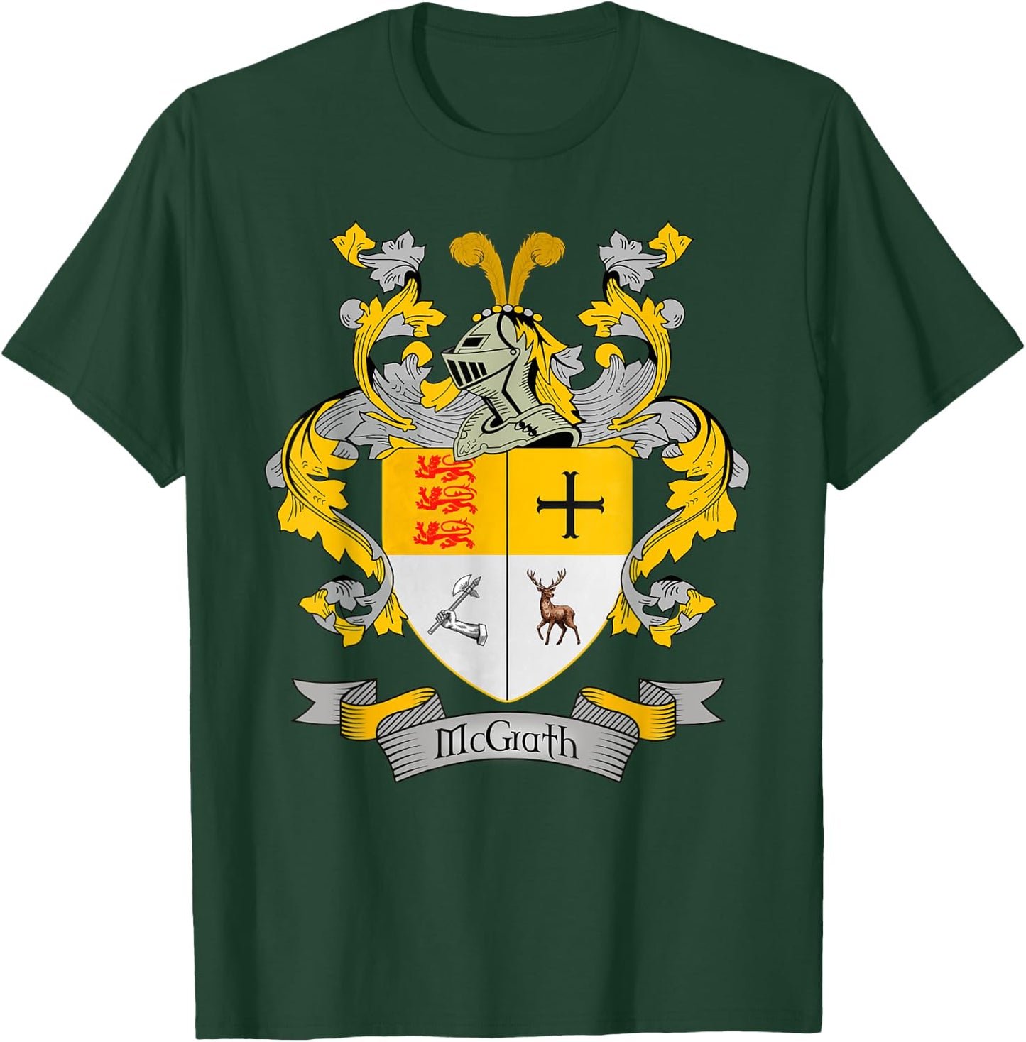 McGrath Coat of Arms | McGrath Surname Family Crest T-Shirt - T-Shirt | Forest