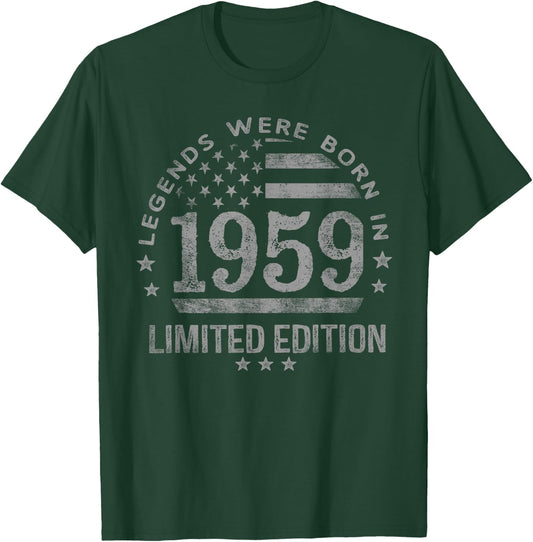 Legends were Born in 1959 USA Flag T-Shirt - T-Shirt | Forest