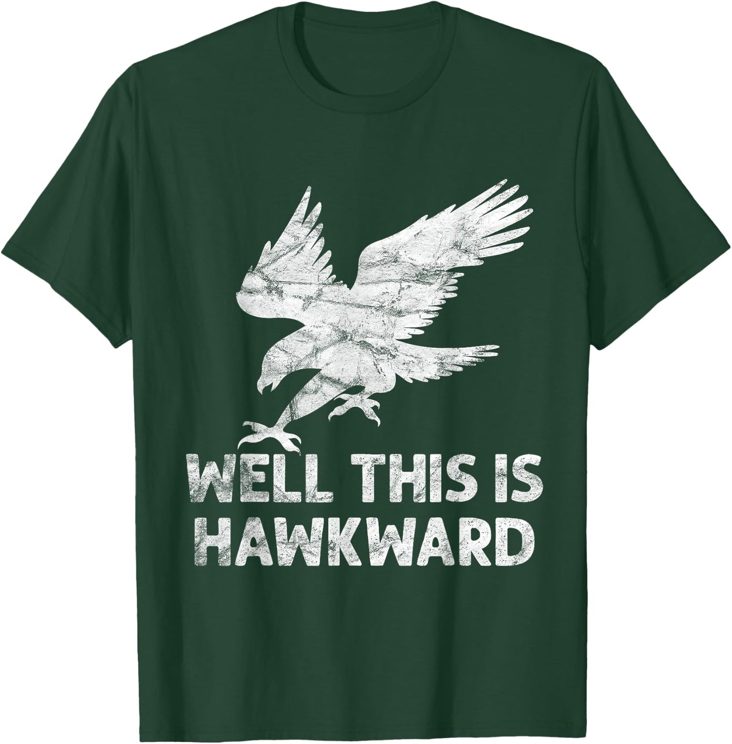 Well This is Hawkward Vintage Hawk Bird T-Shirt - T-Shirt | Forest