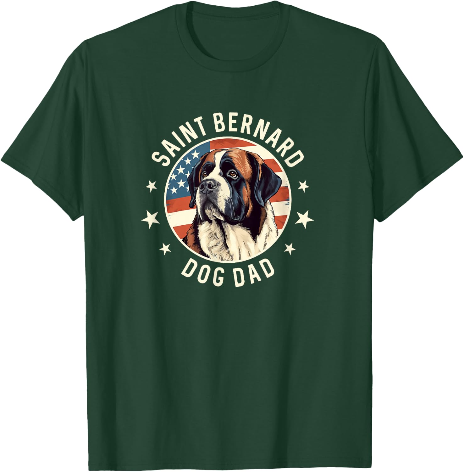 Saint Bernard Gifts Men, St. Bernard Dog Dad T-Shirt - T-Shirt | Forest