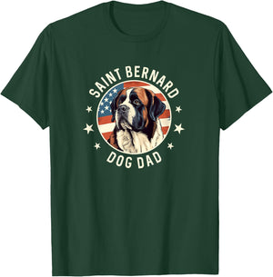 Saint Bernard Gifts Men, St. Bernard Dog Dad T-Shirt - T-Shirt | Forest