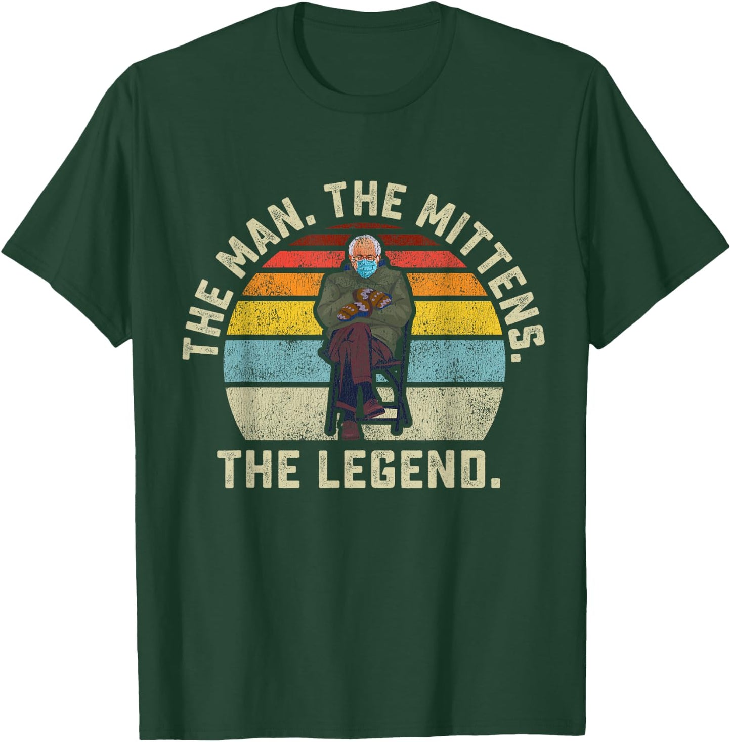 Bernie Sanders The Man The Mittens The Legend Mood Meme Small T-Shirt - T-Shirt | Forest