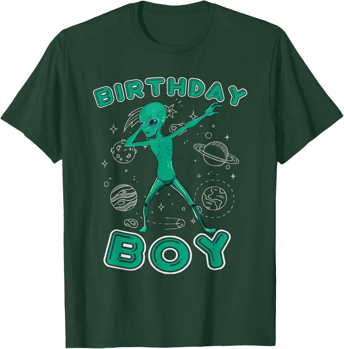 Funny Alien Birthday Boy Tween Teen Boys Kids Youth Men T-Shirt - T-Shirt | Forest