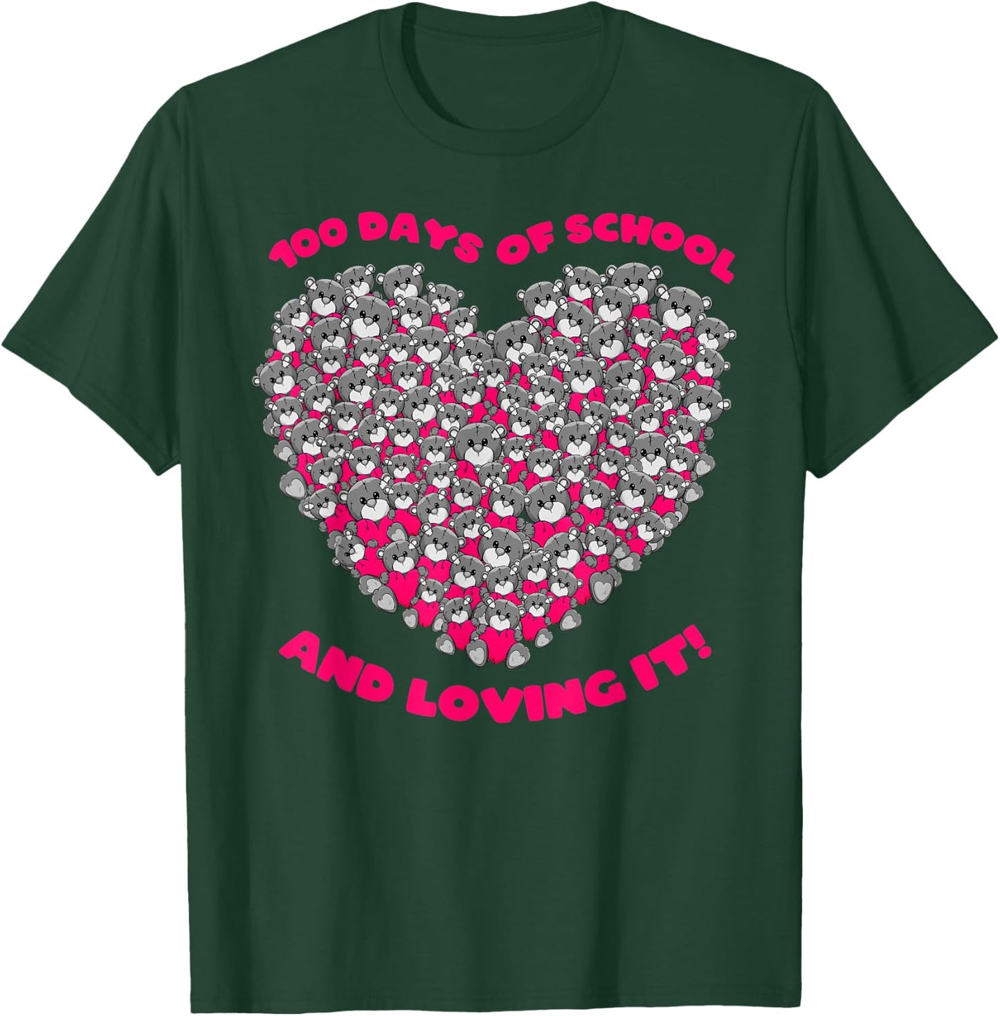 Cute 100 Days of school and still loving it Hearts 100th Day T-Shirt - T-Shirt | Forest
