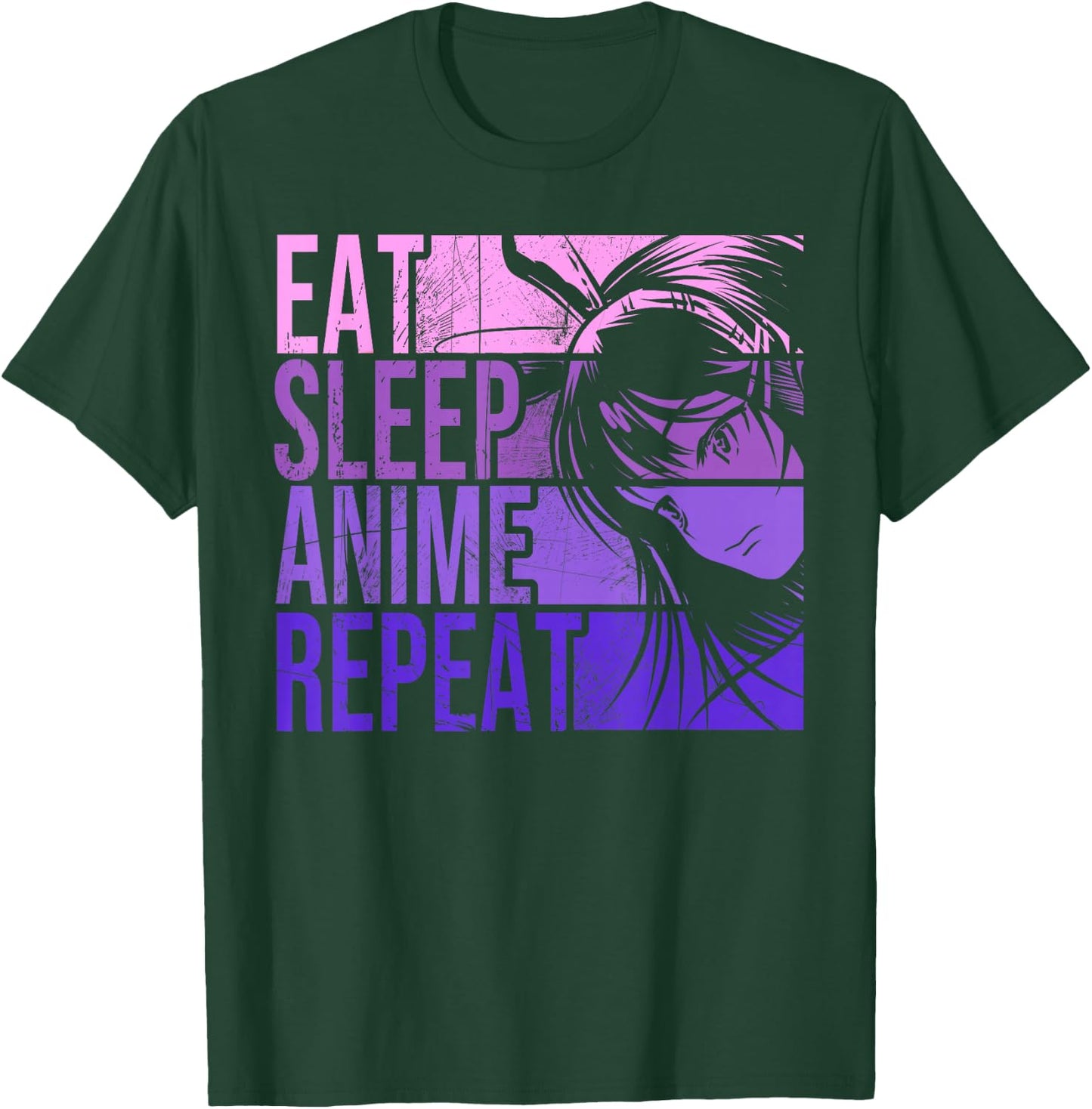 Eat Sleep Anime Repeat - Anime Lovers Gifts Idea Girls T-Shirt - T-Shirt | Forest