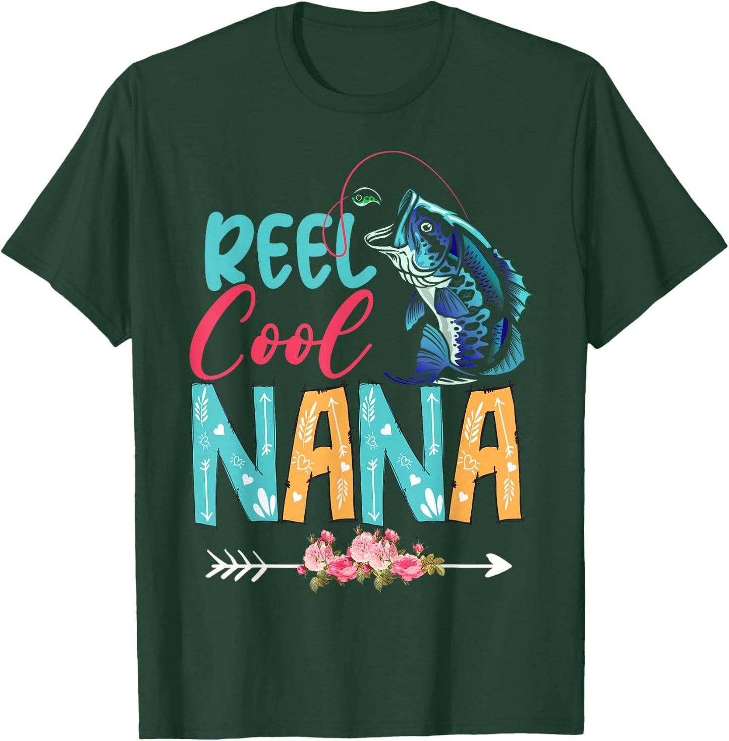Funny Fishing Lover Happy Mother's Day Matching Proud Nana T-Shirt - T-Shirt | Forest