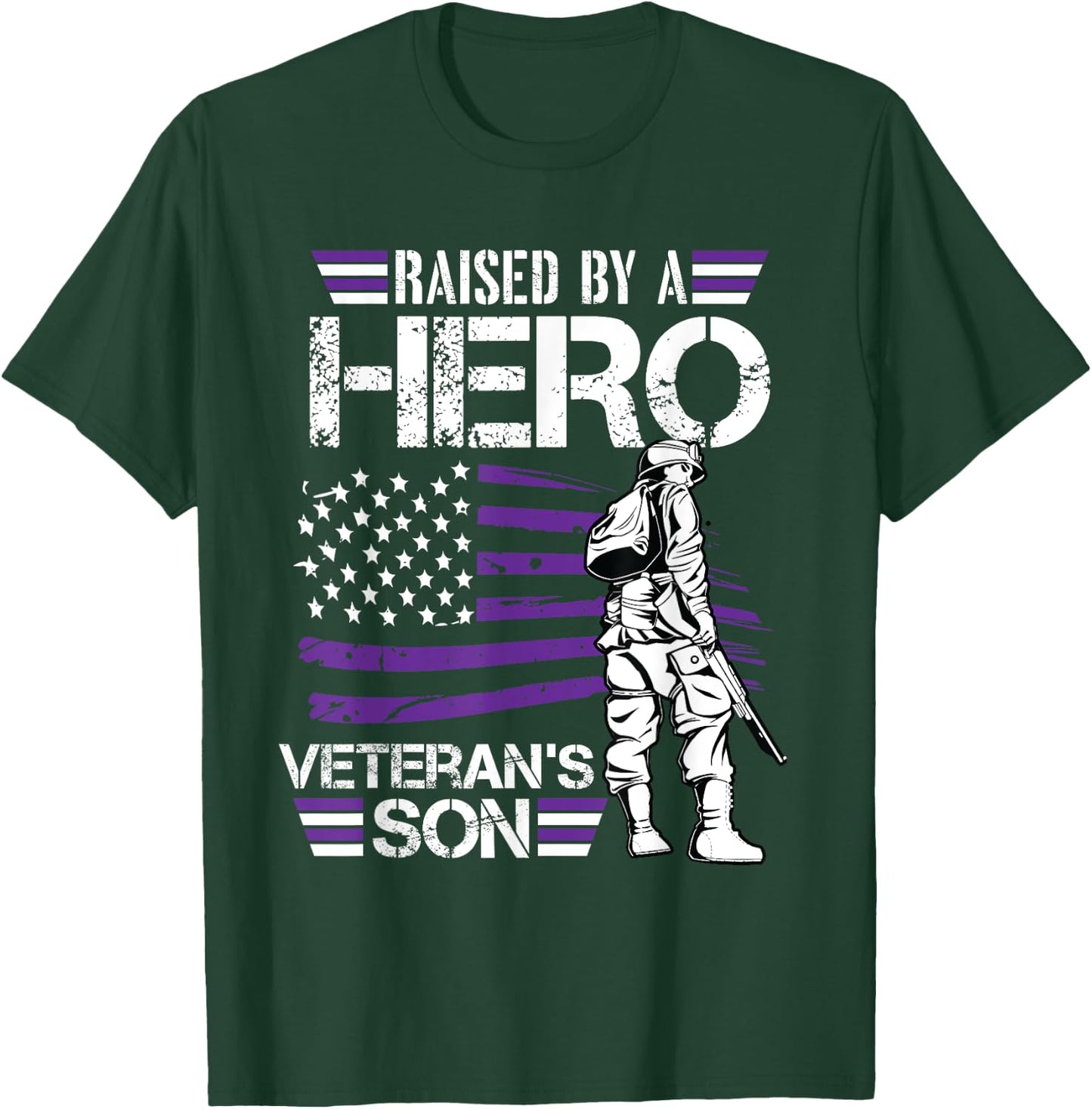 Veteran Son Month Of The Military Child Army Soldier Kids T-Shirt - T-Shirt | Forest