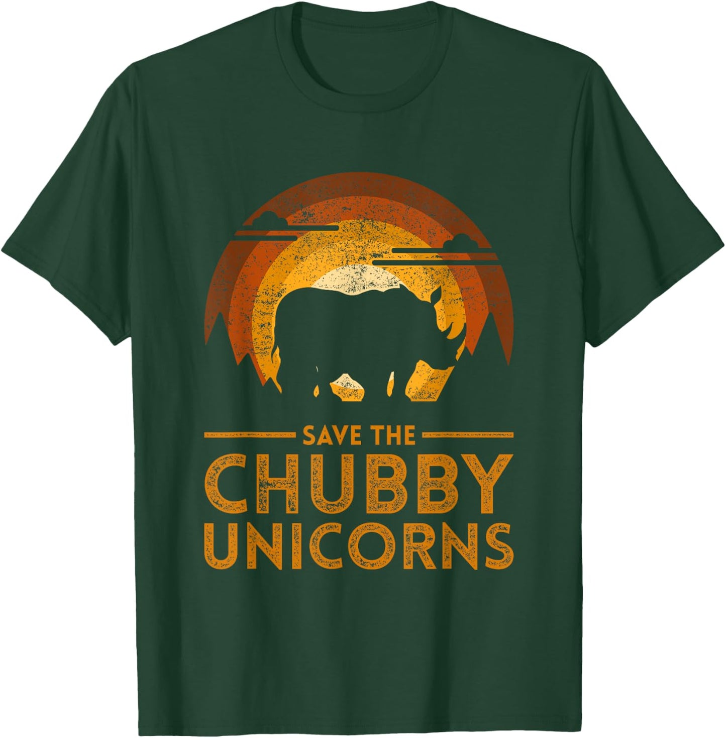 Save The Chubby Unicorns Rhino T-Shirt - T-Shirt | Forest