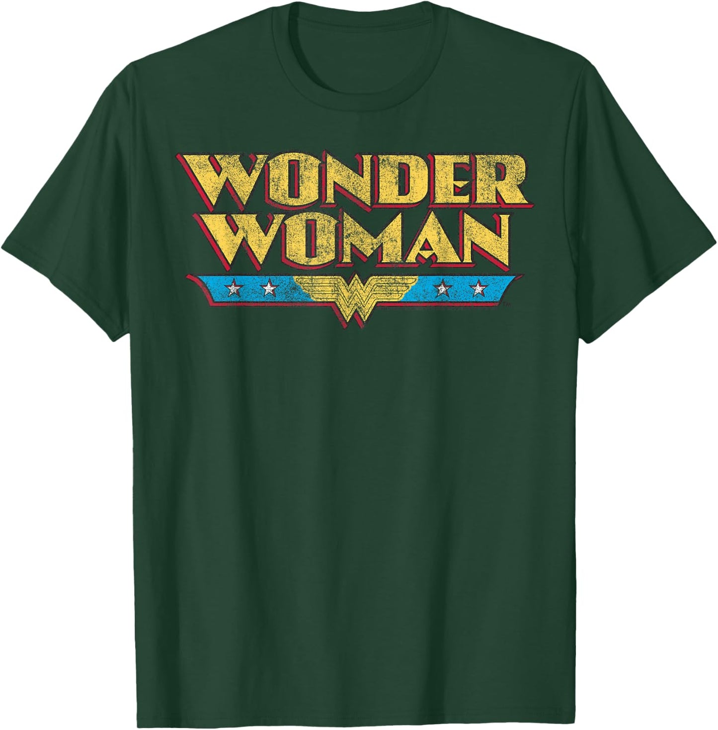 DC Comics Wonder Woman Vintage Distressed Logo T-Shirt - T-Shirt | Forest