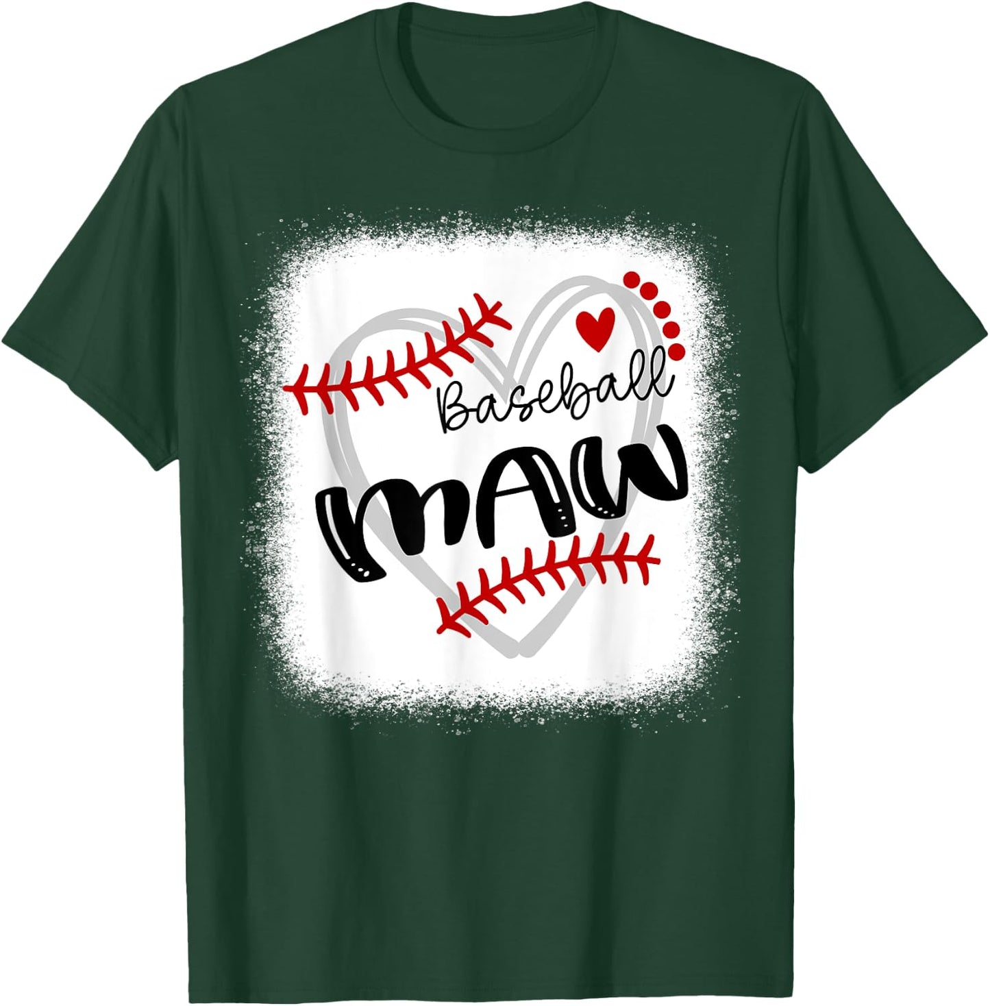 Personalized Baseball Heart Cute Maw Women Baseball T-Shirt - T-Shirt | Forest