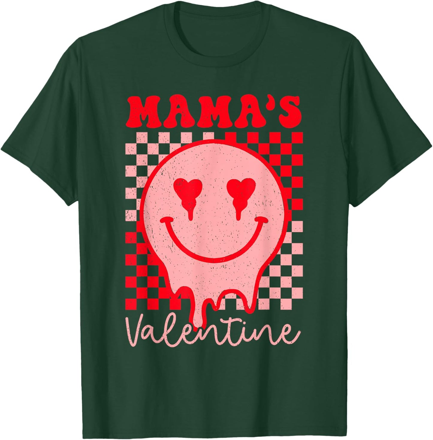 Retro Groovy Mama is My Valentine Cute Heart Boys Girls Kids T-Shirt - T-Shirt | Forest