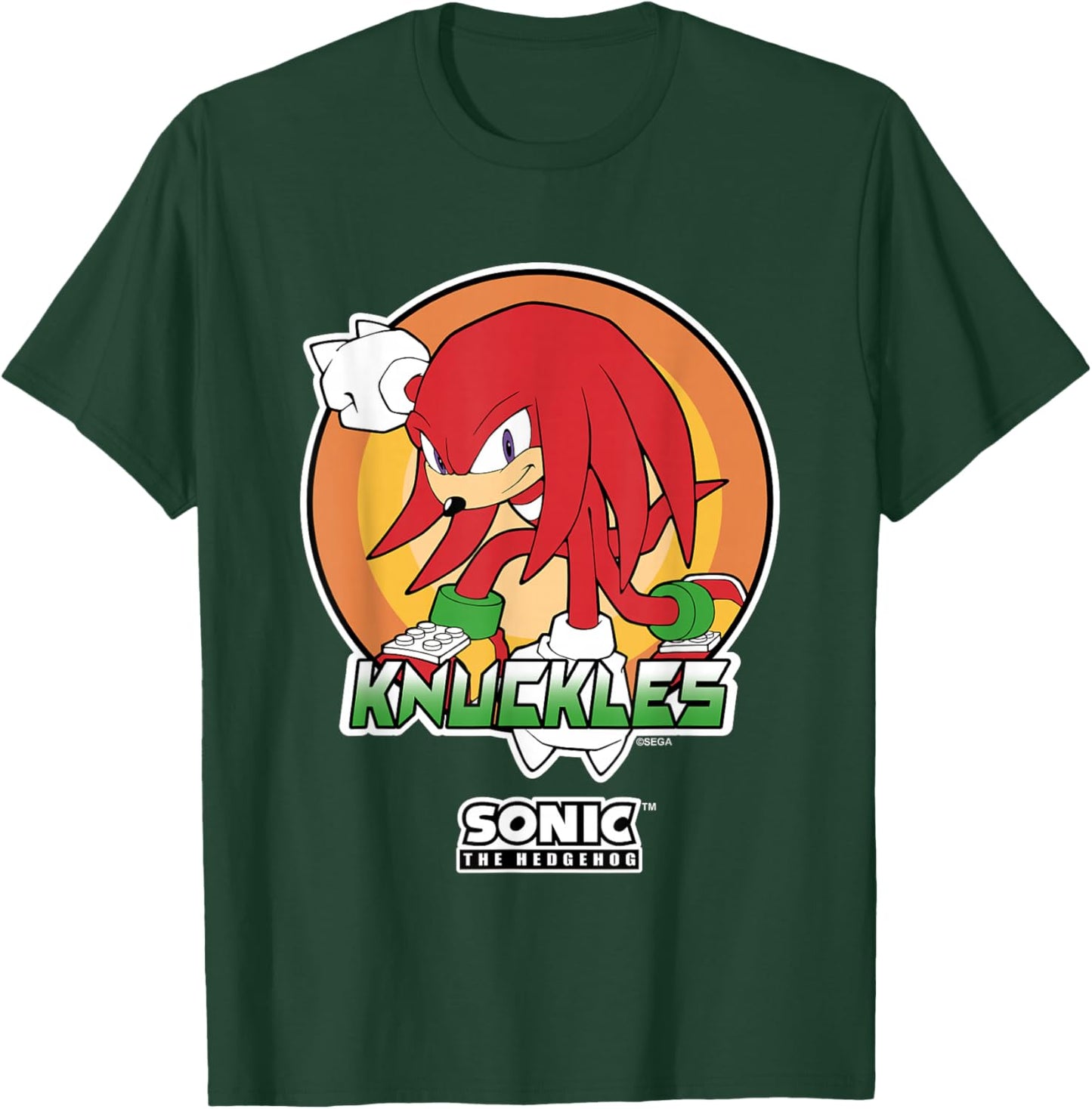 Sonic The Hedgehog Knuckles Superhero Pose Portrait Vintage T-Shirt - T-Shirt | Forest