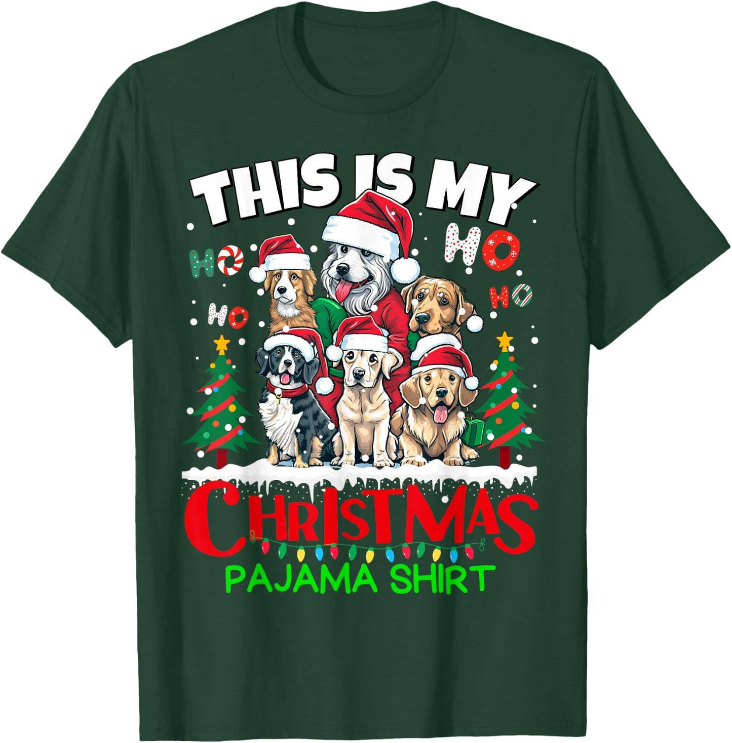 This is my Christmas Pajama shirt Puppy Dogs Santa for Kids T-Shirt - T-Shirt | Forest