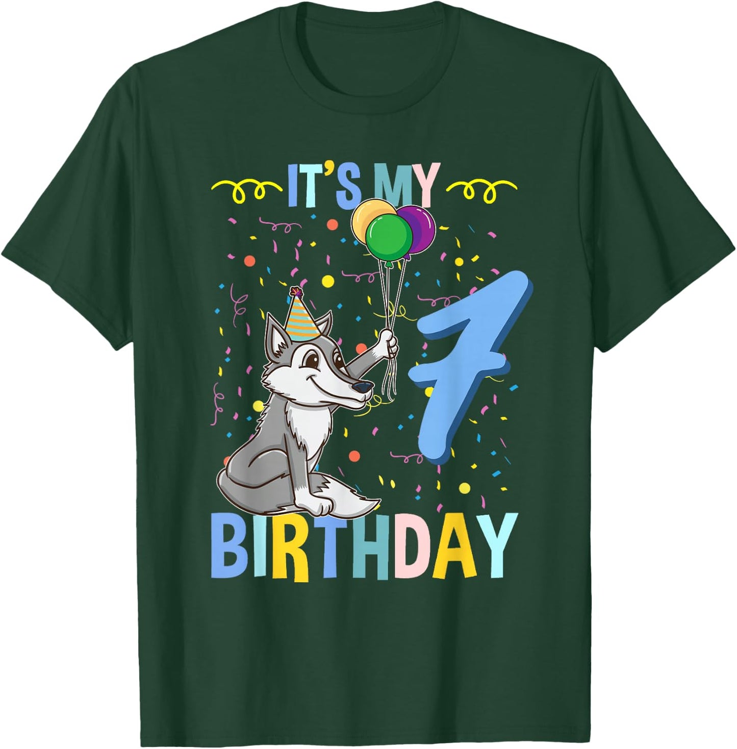 Its My 7th Birthday Wolf Lover T-Shirt - T-Shirt | Forest