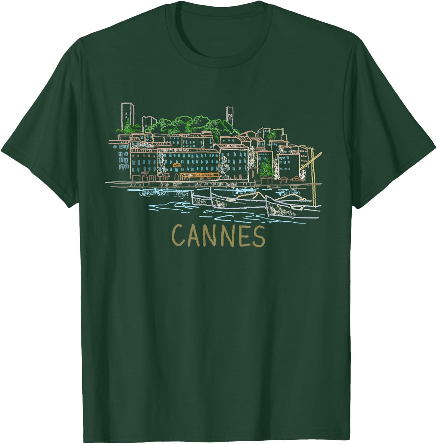 Cannes France Art Gift Men Women T-Shirt - T-Shirt | Forest