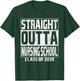 Straight Outta Nursing School Class Of 2025 Graduation T-Shirt - T-Shirt | Forest