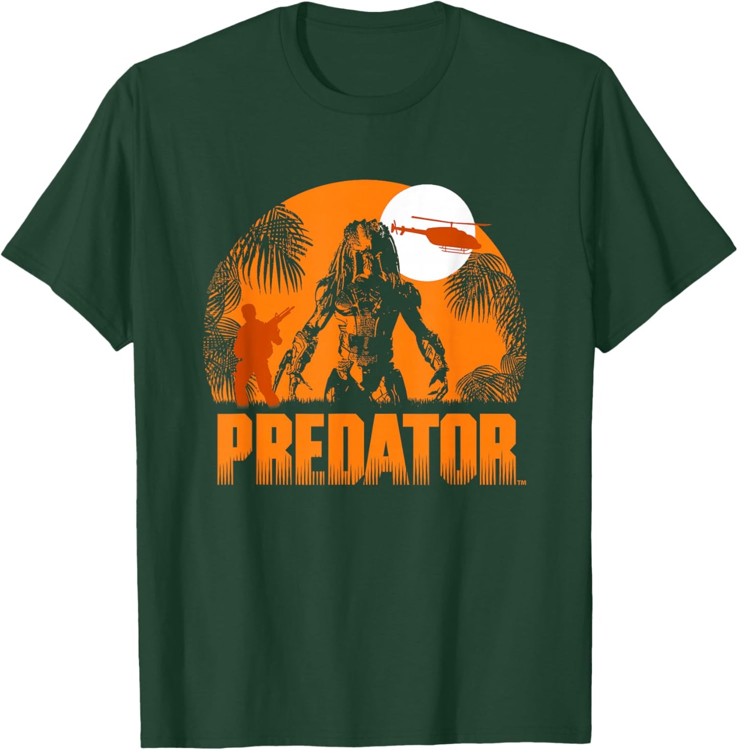 Predator Iconic Predator Haunt Silhouette Big Chest Poster T-Shirt - T-Shirt | Forest