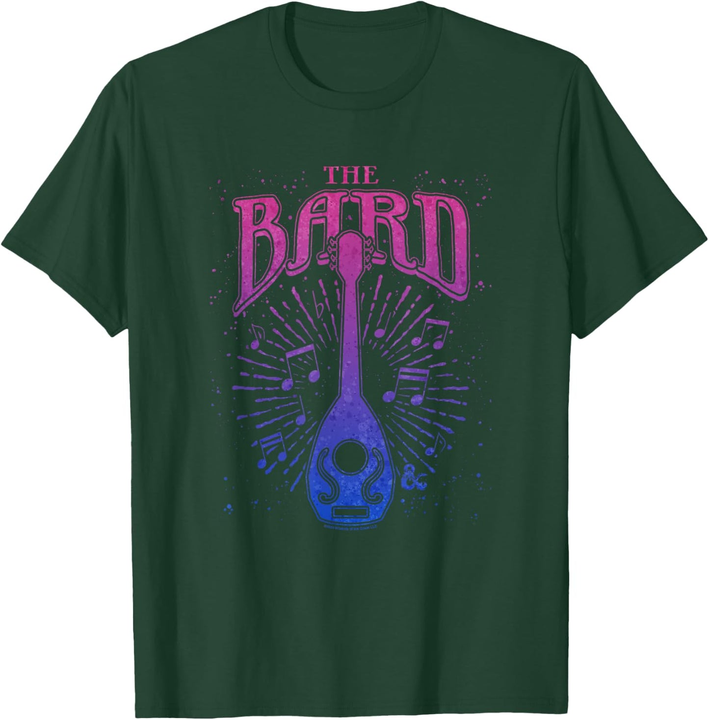 Dungeons & Dragons The Bard Neon Musical Emblem Logo T-Shirt - T-Shirt | Forest