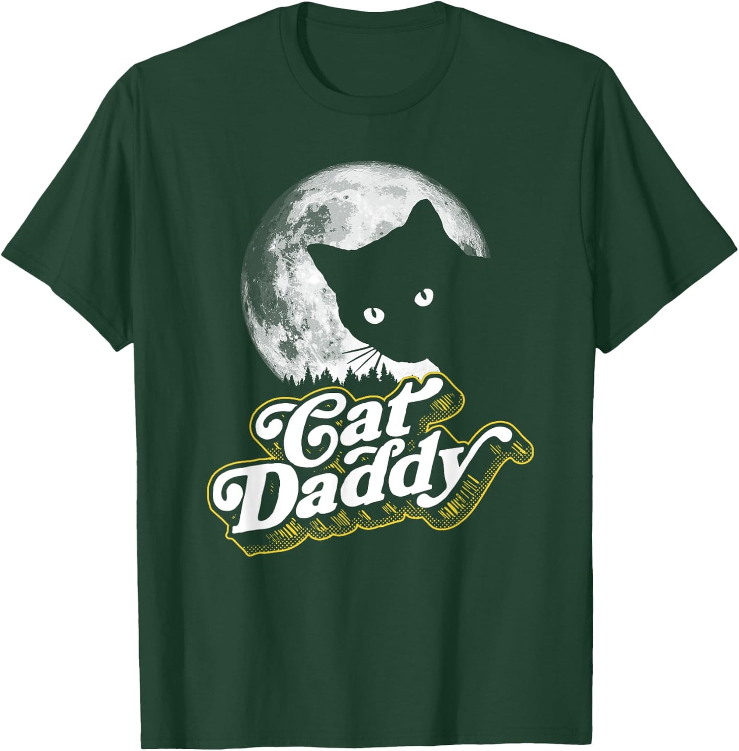 Cat Daddy Vintage Eighties Style Cat Retro Full Moon Women Kids T-Shirt - T-Shirt | Forest