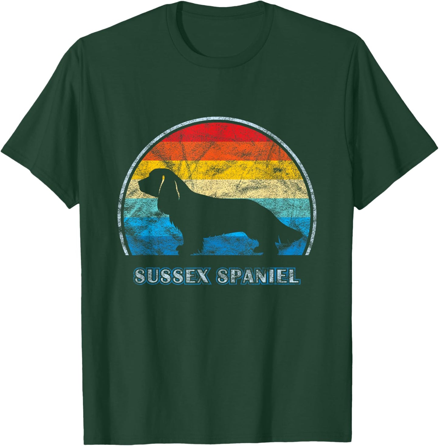 Sussex Spaniel Vintage Design Dog T-Shirt - T-Shirt | Forest
